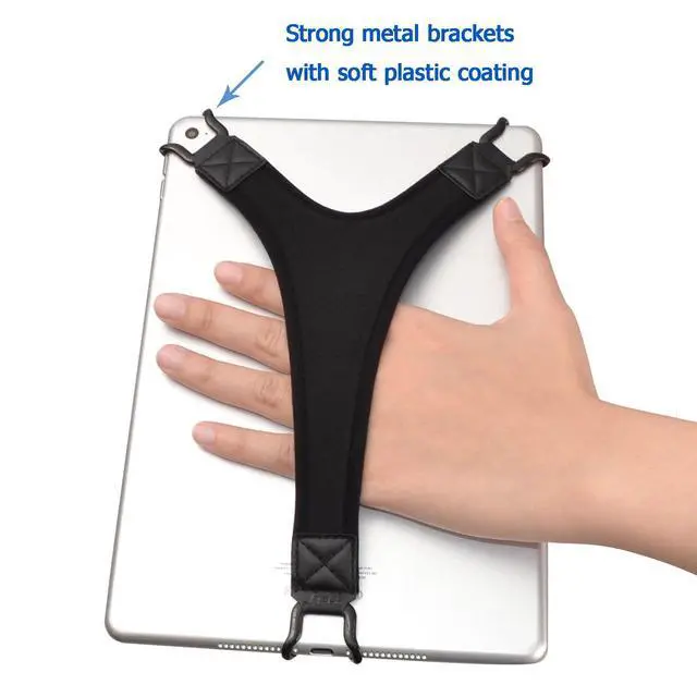 Alt view image 2 of 7 - Security Hand Strap Holder for Tablets Anti-Drop Secure Grip Black