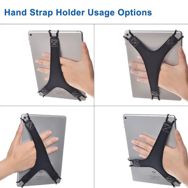 Alt view image 3 of 7 - Security Hand Strap Holder for Tablets Anti-Drop Secure Grip Black