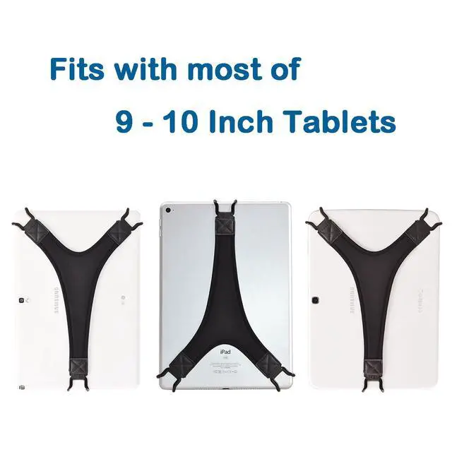 Alt view image 6 of 7 - Security Hand Strap Holder for Tablets Anti-Drop Secure Grip Black