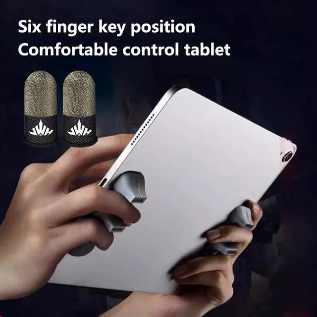 Alt view image 2 of 7 - Gaming Controller For ipad Handle Washable & Reusable Anti-Slip Silicone Gamepad Hand Grip Multi-Finger Triggers Operation Tablet Game Controller For Pubg Knives Out Rules Of Survival
