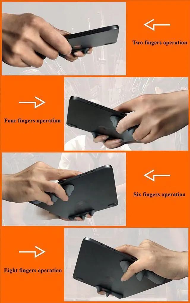 Alt view image 7 of 7 - Gaming Handle for iPad, Multi-Finger Operation Silicone Gamepad Grip, Tablet Game Controller for PUBG/Knives Out/Rules of Survival