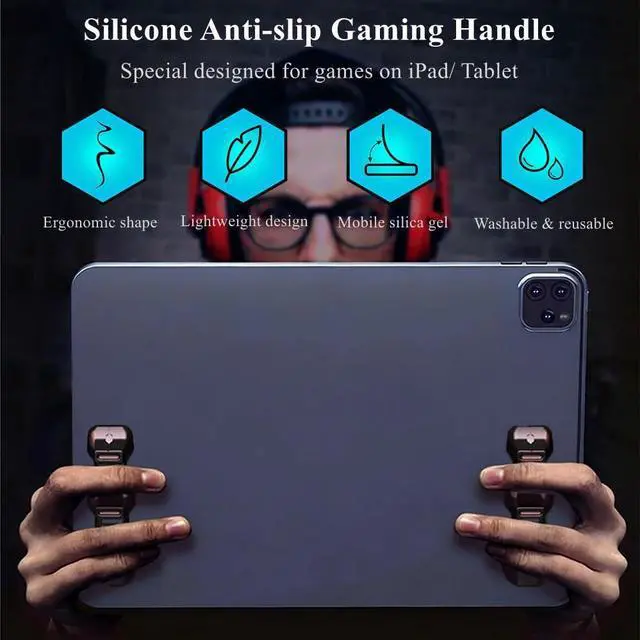 Alt view image 2 of 7 - Gaming Handle for iPad, Multi-Finger Operation Silicone Gamepad Grip, Tablet Game Controller for PUBG/Knives Out/Rules of Survival