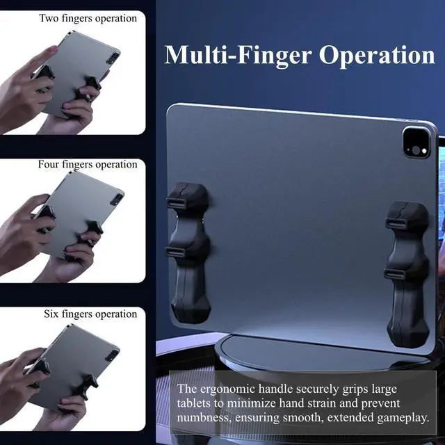 Alt view image 6 of 7 - Gaming Handle for iPad, Multi-Finger Operation Silicone Gamepad Grip, Tablet Game Controller for PUBG/Knives Out/Rules of Survival