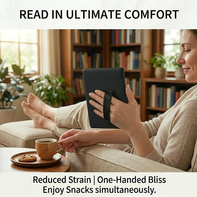 Alt view image 2 of 7 - Hand Holder Strap for ipad, Tablet Hand Holder Strap, Universal Handle Grip for iPad Kindle, Mini Tablets and Cases (Black)