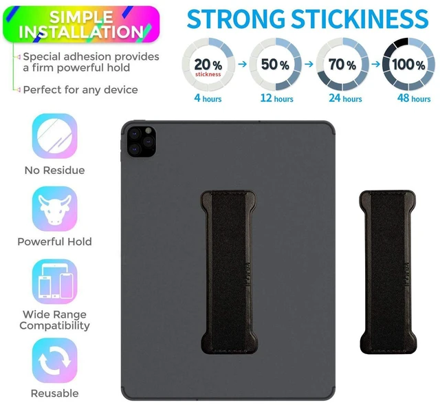 Alt view image 5 of 7 - Hand Holder Strap for ipad, Tablet Hand Holder Strap, Universal Handle Grip for iPad Kindle, Mini Tablets and Cases (Black)