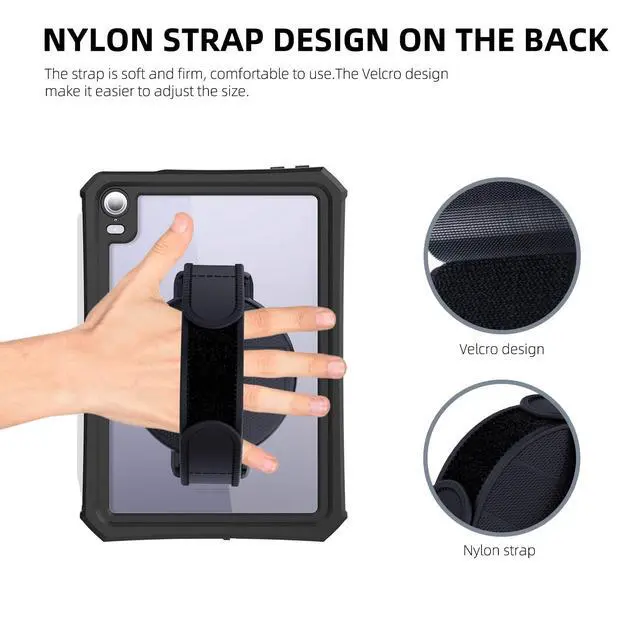Alt view image 2 of 7 - Tablet Stand with Hand Strap - Universal Tablet Hand Strap Holder & Loop Fastening Handle Grip with Velcro Adjustable Length for iPad Pro 9-11 Inch iPad mini 6/7 Samsung Tablets