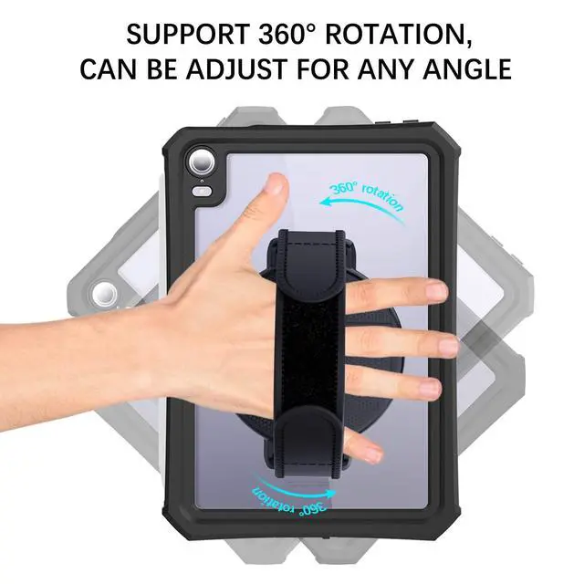 Alt view image 3 of 7 - Tablet Stand with Hand Strap - Universal Tablet Hand Strap Holder & Loop Fastening Handle Grip with Velcro Adjustable Length for iPad Pro 9-11 Inch iPad mini 6/7 Samsung Tablets