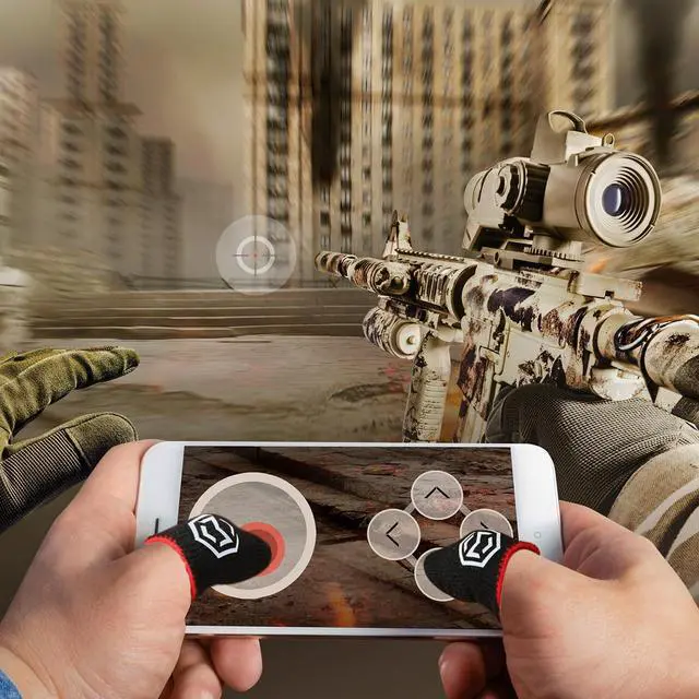 Alt view image 5 of 7 - 120 Pcs Gaming Finger Sleeves with Pattern for Mobile Game Controllers Finger Sleeve Anti Sweat Play Controller Thumb Sleeve Breathable Thumb Covers Touchscreen(Multicolored)