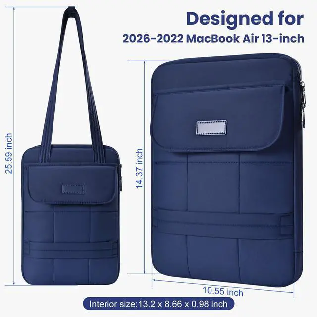 Alt view image 3 of 7 - Puffy Laptop Sleeve 13 inch, Navy Blue