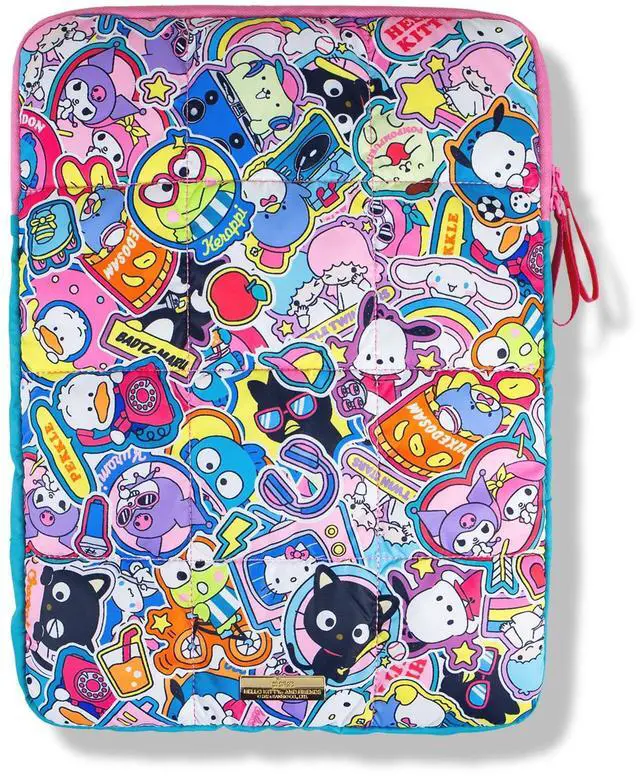 Main image of Sanrio | Puffy Laptop Sleeve | 15-16 Inch, Quilted Pillow Puffer Laptop Carrying Case, Computer Sleeve | Hello Kitty & Friends Stickers