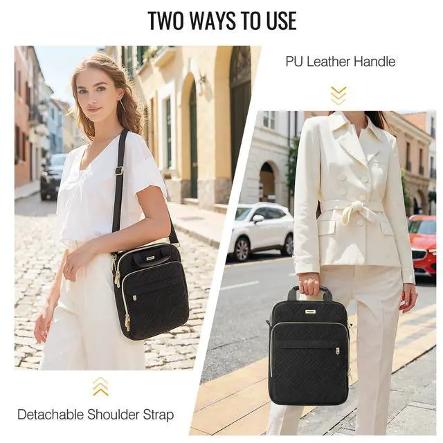 Alt view image 7 of 7 - 13-14 Inch Puffy Laptop Sleeve Shoulder Bag Carrying Case with Handle