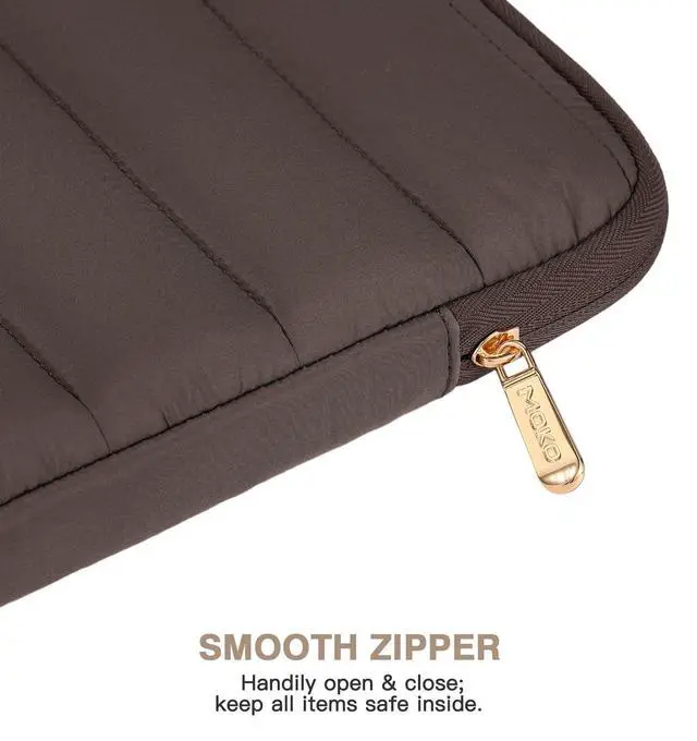 Alt view image 5 of 7 - 13-14 Inch Puffy Laptop Sleeve Bag Padded Protective Carrying Case
