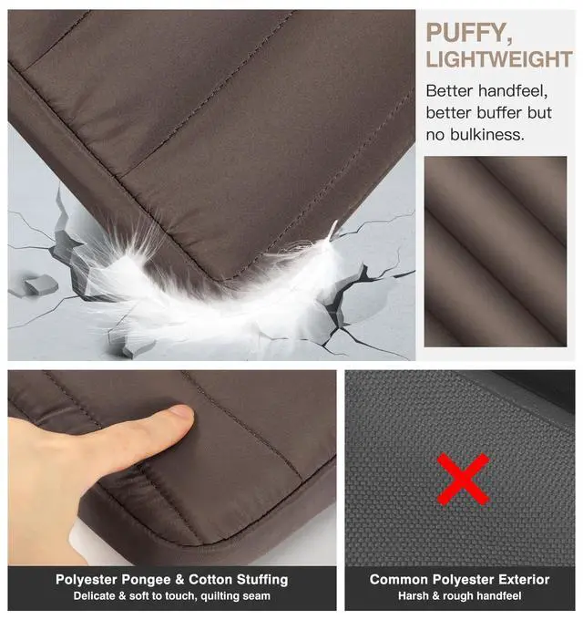 Alt view image 3 of 7 - 13-14 Inch Puffy Laptop Sleeve Bag Padded Protective Carrying Case