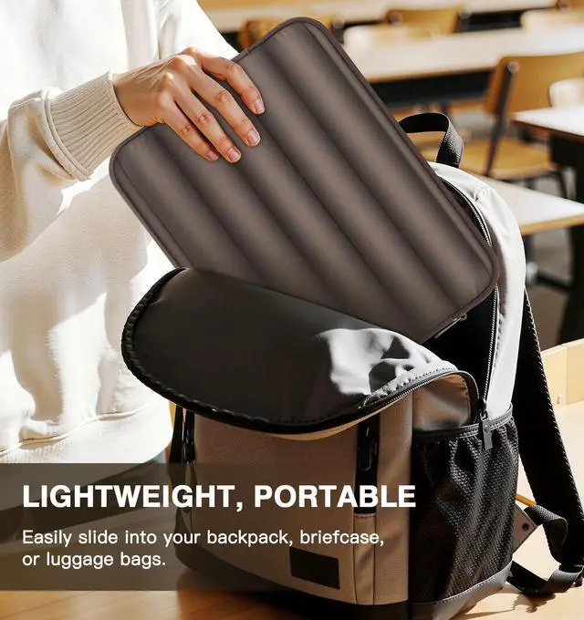 Alt view image 6 of 7 - 13-14 Inch Puffy Laptop Sleeve Bag Padded Protective Carrying Case