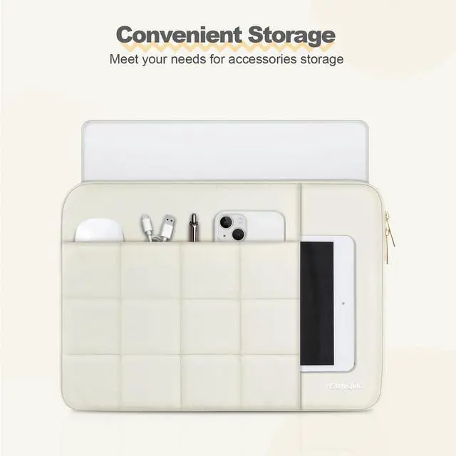 Alt view image 2 of 7 - Laptop Case 13.3 inch,13-13.3 inch Puffy Laptop Sleeve, Sand