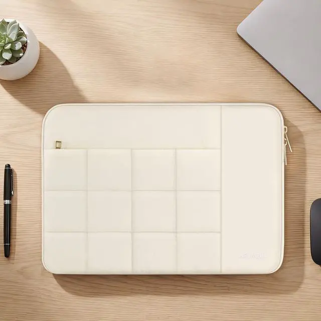Alt view image 7 of 7 - Laptop Case 13.3 inch,13-13.3 inch Puffy Laptop Sleeve, Sand
