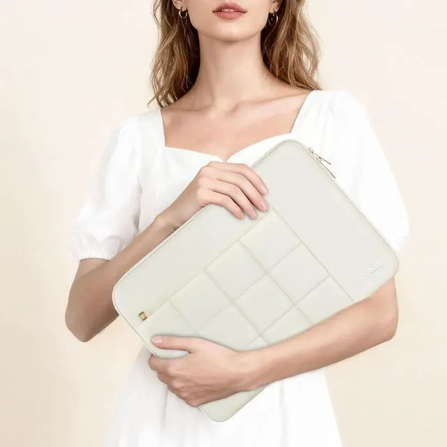 Alt view image 6 of 7 - Laptop Case 13.3 inch,13-13.3 inch Puffy Laptop Sleeve, Sand