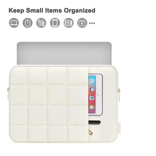 Alt view image 2 of 7 - Laptop Case 13.3 inch,13-13.3inch Puffy Laptop Sleeve, Sand