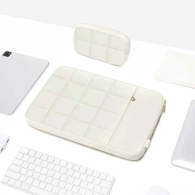 Alt view image 7 of 7 - Laptop Case 13.3 inch,13-13.3inch Puffy Laptop Sleeve, Sand