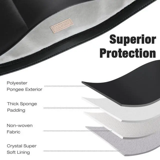 Alt view image 3 of 7 - 13.3-14 Inch Puffer Quilted Laptop Sleeve Soft Inner Lining Carry Case