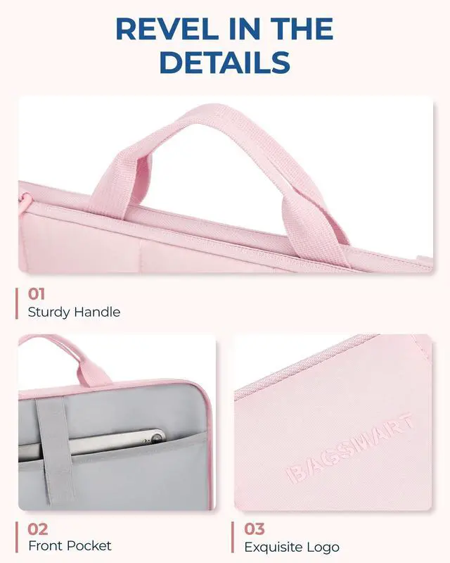 Alt view image 7 of 7 - Laptop Case with Handle, Puffy Laptop Sleeve Bag for Women