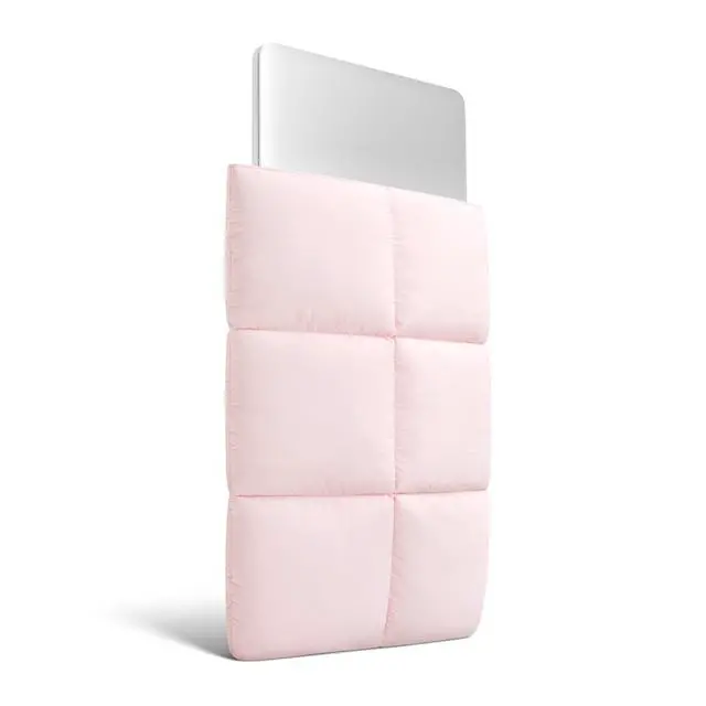 Alt view image 2 of 5 - Puffy Laptop Sleeve 13 Inch 14 Inch, Quilted Puffer Laptop Carrying Case, Pillow Case Compatible with MacBook Air M4 2025 M3 M2 M1, MacBook Pro M5 M4 Pro/Max, Light Pink