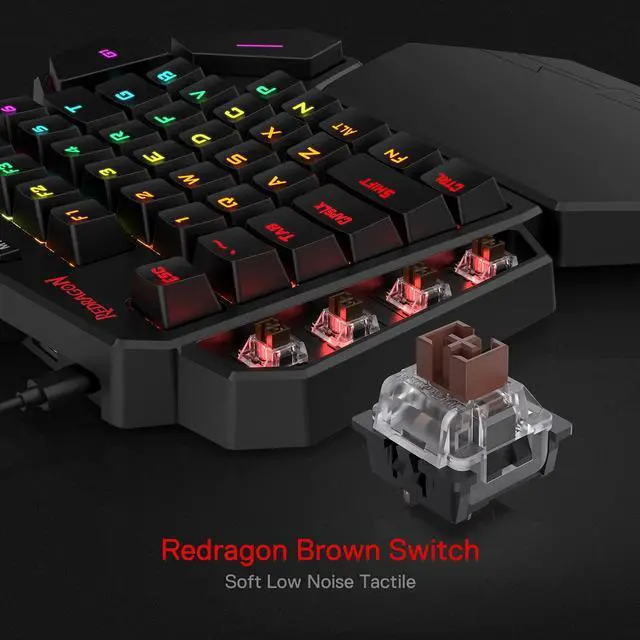 Alt view image 2 of 7 - K585 Wired One-Handed RGB Gaming Keypad, Tactical 42-Key Layout
