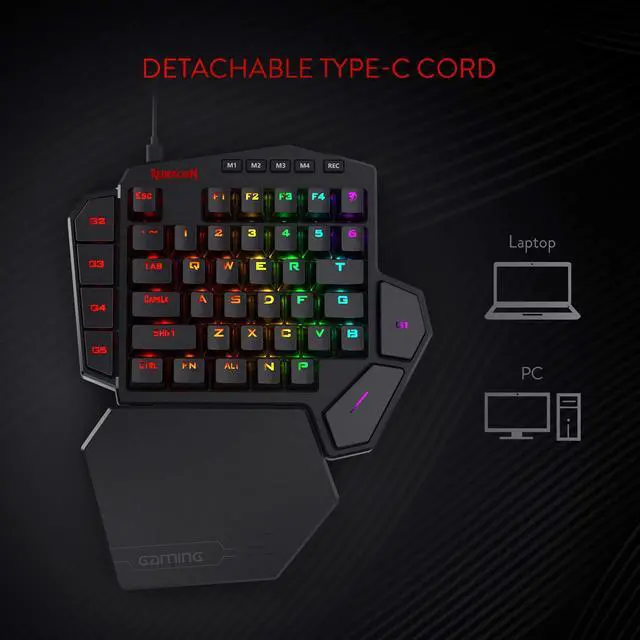 Alt view image 7 of 7 - K585 Wired One-Handed RGB Gaming Keypad, Tactical 42-Key Layout