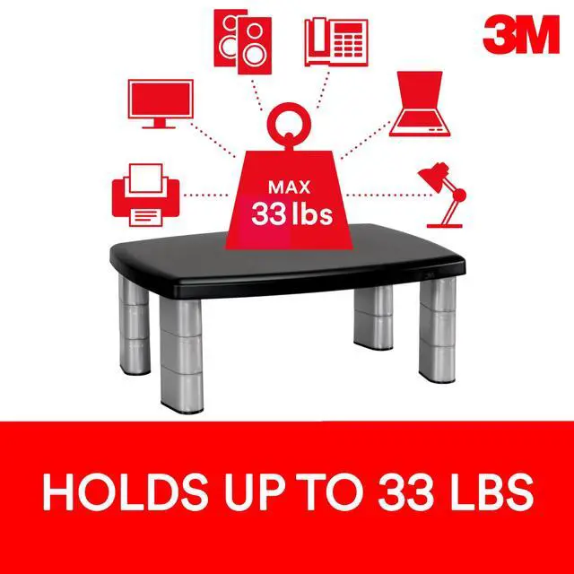 Alt view image 6 of 7 - Monitor Computer Stand, 21.6 in x 9.4 in, 4 Port USB Hub