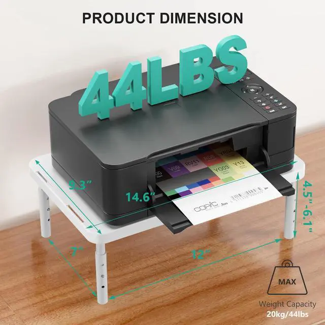 Alt view image 3 of 7 - Computer Monitor Stand for Desk, Adjustable Laptop Riser, up to 44 lbs