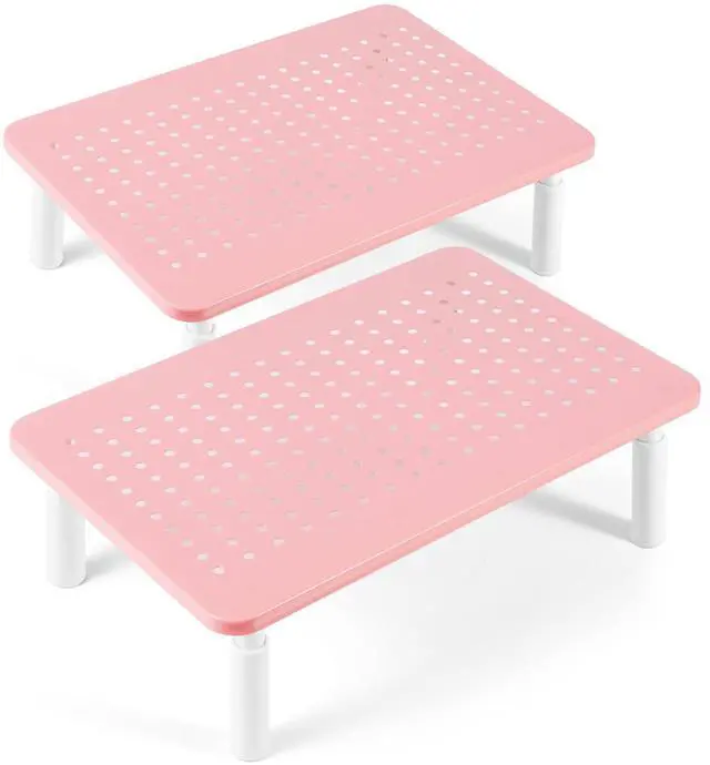 Main image of 2 Pack Monitor Riser Desktop Stand Flat Screen TV Monitor Stand Pink