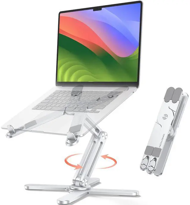 Main image of LA10 360° Rotating Laptop Stand Riser Foldable for Desk, Silver