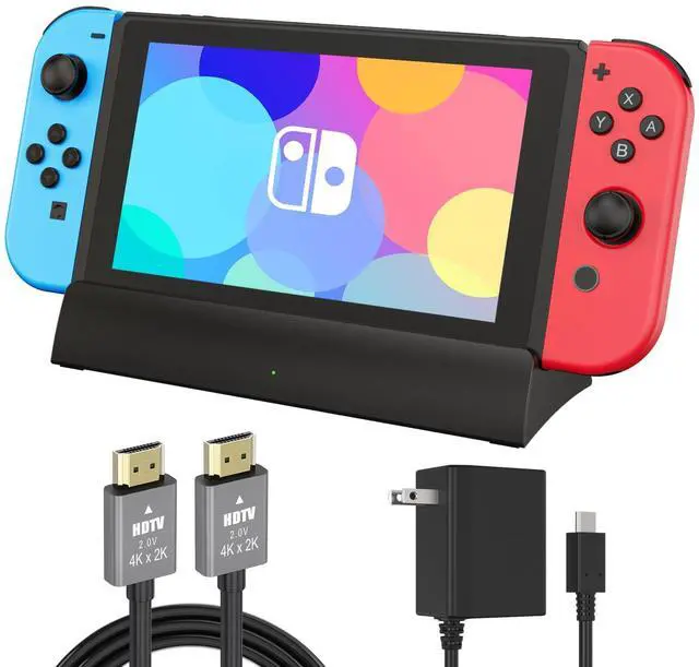 Main image of TV Docking Station for Switch,Replacement for Official Switch Dock,Docking Station Support 4K HD Adapter Output with Cable and 15V/2.6A USB-C Charger