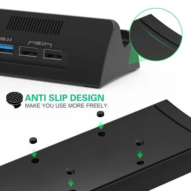 Alt view image 5 of 6 - TV Docking Station for Switch,Replacement for Official Switch Dock,Docking Station Support 4K HD Adapter Output with Cable and 15V/2.6A USB-C Charger