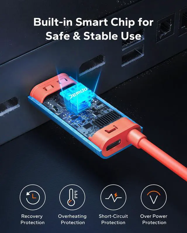 Alt view image 5 of 7 - Switch 2 (22.0.0+) Dock HDMI Cable 4K@144Hz HDR, 6.6ft USB-C to HDMI 2.1 48Gbps High-Speed TV Dock, 100W PD Play While Charging Portable Travel HDMI Adapter, Compatible with Switch 2/2017/OLED