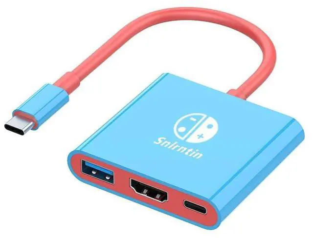 Main image of Docking Station for Nintendo Switch, 3-Port USB C Multiport Digital AV Converter Adapter with 4K HDMI USB 3.0 100W Charging Port, Switch Travel Dock with HDMI for MacBook Pro, Dell XPS, HP, etc