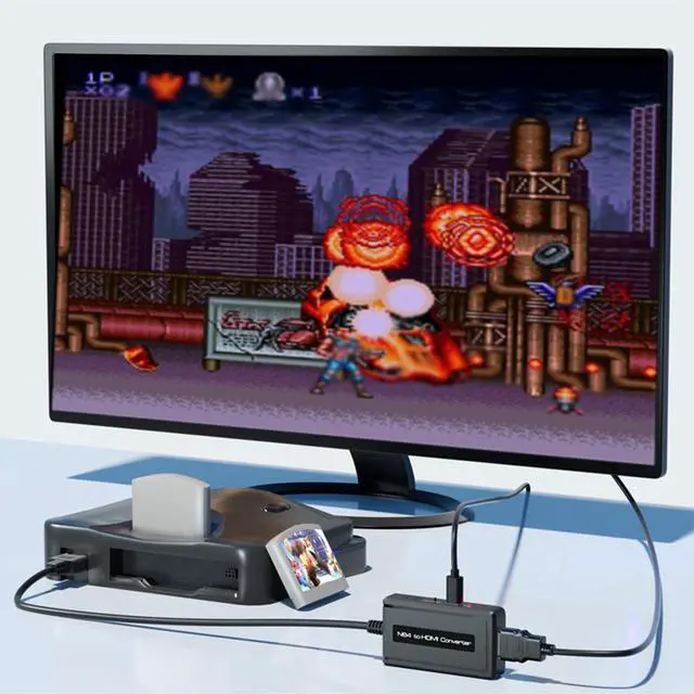 Alt view image 6 of 6 - N64 to HDMI Adapter,Converter Adapter Supports 4:3/16:9 Aspect Ratio Switching Output,Compatible with Gamecube/N64/SNES/SFC Console,Converter with USB Cable