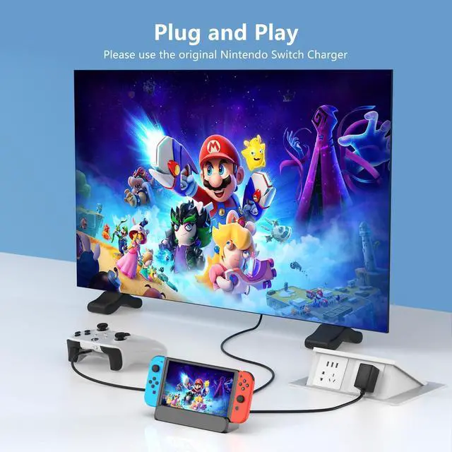 Alt view image 7 of 7 - for Nintendo Switch 2 Dock Station, Portable TV Docking Station with 4K@60Hz HDMI Output, USB 3.0 Port and 100W USB C Power, Includes HDMI Cable