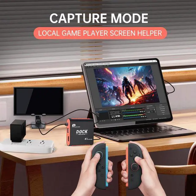 Alt view image 5 of 7 - 2-in-1 Capture Card Dock for Switch 2/Switch/Steam Deck, 1080P 60FPS