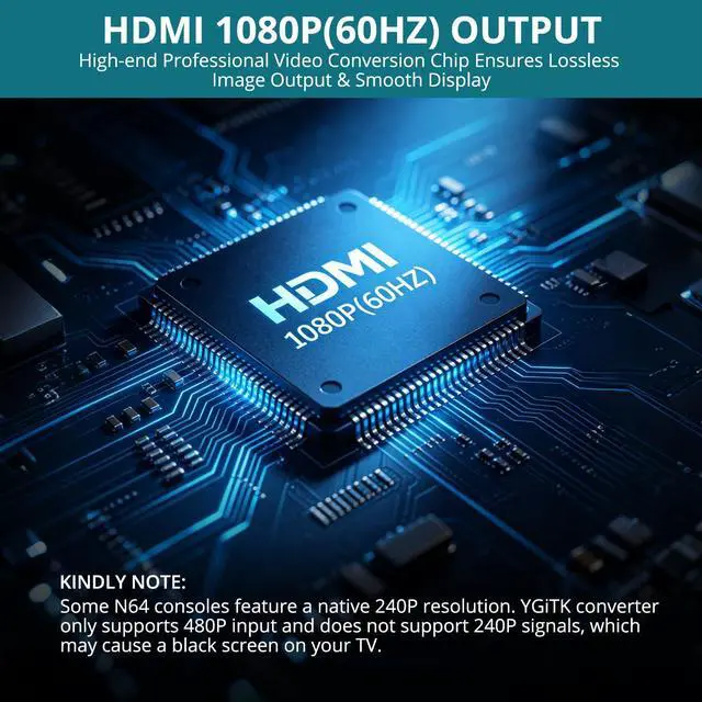 Alt view image 6 of 7 - RCA to HDMI Converter with HDMI Cable, 1080P AV to HDMI Converter 4:3/16:9