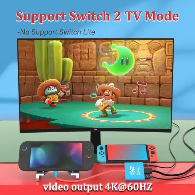 Alt view image 2 of 6 - Switch 2 Dock for Nintendo Switch2 Tv Adapter Portable Switch2 Docking Station, Switch TV Adapter Compatible Steam Deck/Switch OLED, USB C to HDMI Adapters Support 4K/1080P Switch2 TVs Dock Mode
