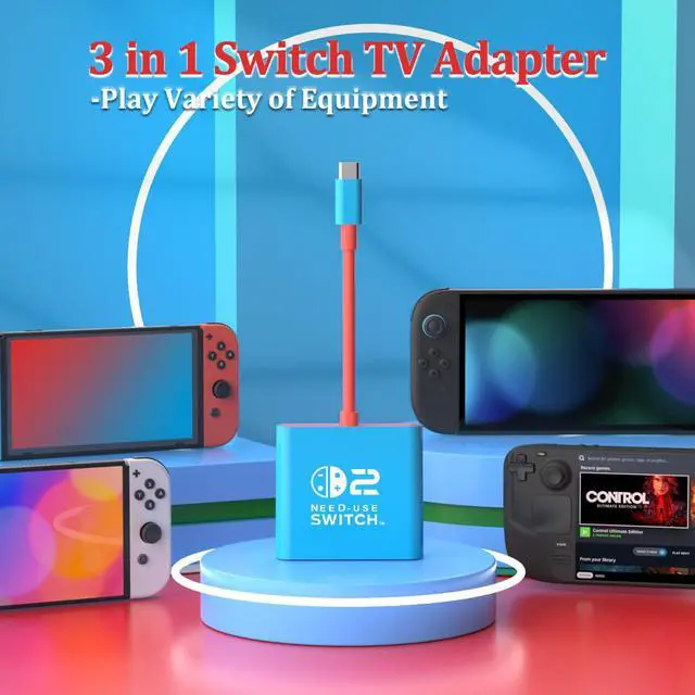 Alt view image 3 of 6 - Switch 2 Dock for Nintendo Switch2 Tv Adapter Portable Switch2 Docking Station, Switch TV Adapter Compatible Steam Deck/Switch OLED, USB C to HDMI Adapters Support 4K/1080P Switch2 TVs Dock Mode
