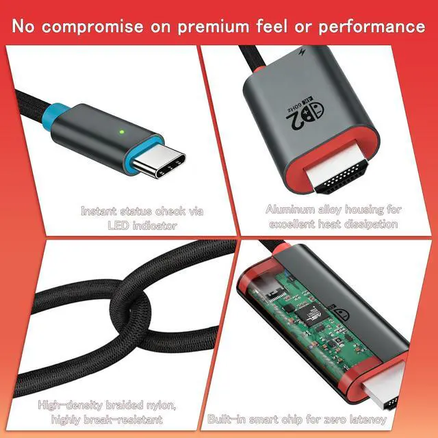 Alt view image 6 of 7 - for Switch 2 Dock HDMI Adapter, 4K@60Hz TV Output, PD 100W USB-C Fast Charging, Type-C to HDMI Cable Compatible with Switch 2/OLED/Steam Deck/ROG Ally/Laptops/Phones