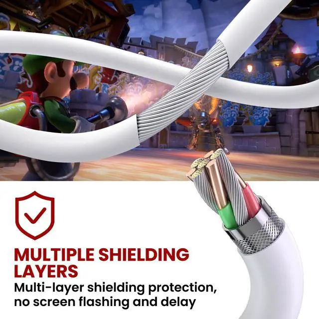 Alt view image 5 of 7 - 4K 60Hz PD100W USB C to HDMI Cable Only for Nintendo Switch 2/Switch/Steam Deck/ROG Ally/Laptop 2m/6.6FT, Portable USB-C to HDMI Replaces Original Switch Dock for TV Screen Mirroring, Black