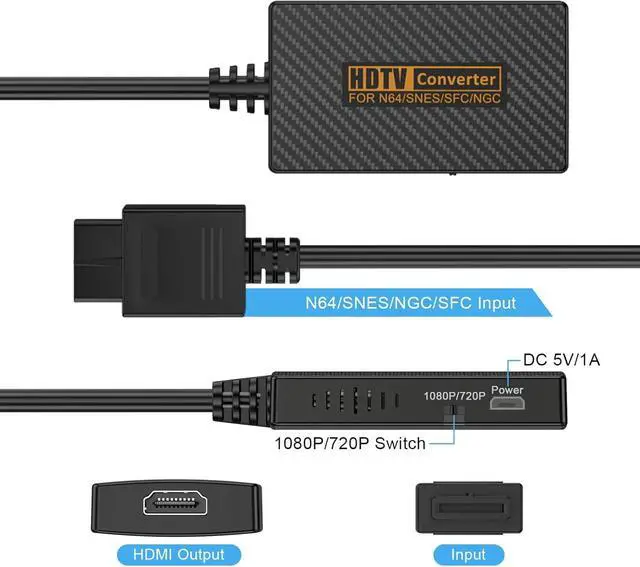 Alt view image 4 of 5 - N64 to HDMI Adapter, HDMI Converter for N64/Gamecube/SNES/SFC Game Console