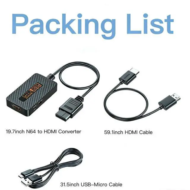 Alt view image 3 of 5 - N64 to HDMI Adapter, HDMI Converter for N64/Gamecube/SNES/SFC Game Console