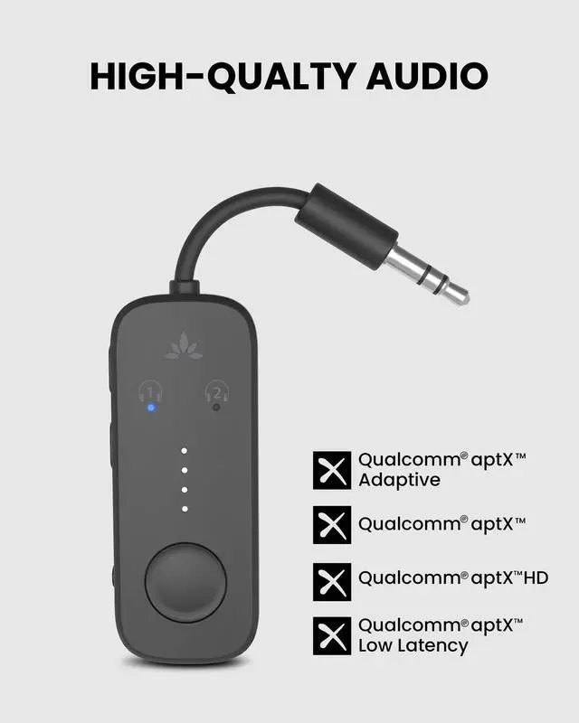 Alt view image 4 of 7 - Relay Airplane Bluetooth Adapter for 2 AirPods or Headphones