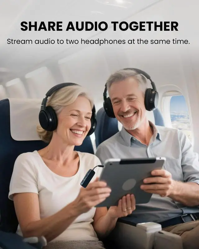 Alt view image 5 of 7 - Relay Airplane Bluetooth Adapter for 2 AirPods or Headphones