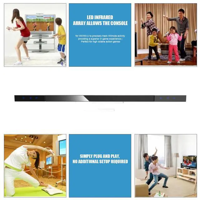 Alt view image 3 of 6 - Wii Sensor bar, Wired Infrared Sensor Bar for Wii, Replacement Wired Infrared IR Ray Motion Sensor Bar Compatible with Wii and Wii U Console