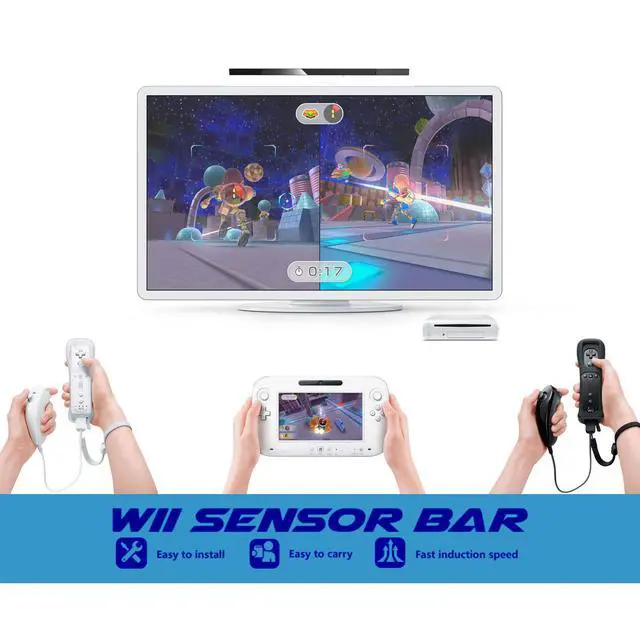 Alt view image 4 of 6 - Wii Sensor bar, Wired Infrared Sensor Bar for Wii, Replacement Wired Infrared IR Ray Motion Sensor Bar Compatible with Wii and Wii U Console